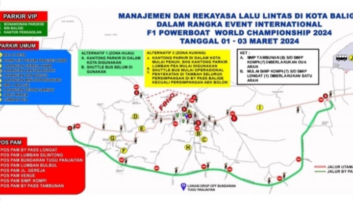 Jelang F1 Powerboat, Polda Sumut Gelar Simulasi Arus Lalu Lintas di Balige 