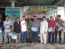 Dandim dan Pemilik Karaoke Berbagi Sembako ke Tukang Becak