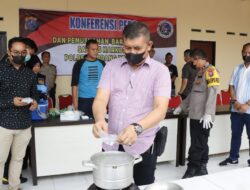 Polres Sergai Musnahkan 2,5 Kg Sabu