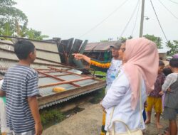 Dua Rumah di Tanjung Beringin Porak Poranda Dihantam Puting Beliung