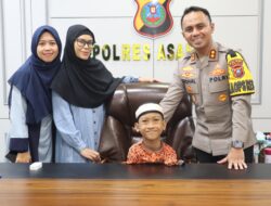 Hafiz Cilik Tegar Setiawan dan Ibunya Temui Kapolres Asahan