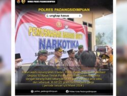 Sat Resnarkoba Polres Padangsidimpuan Ungkap 42 Kasus Narkoba, Amankan 51 Tersangka
