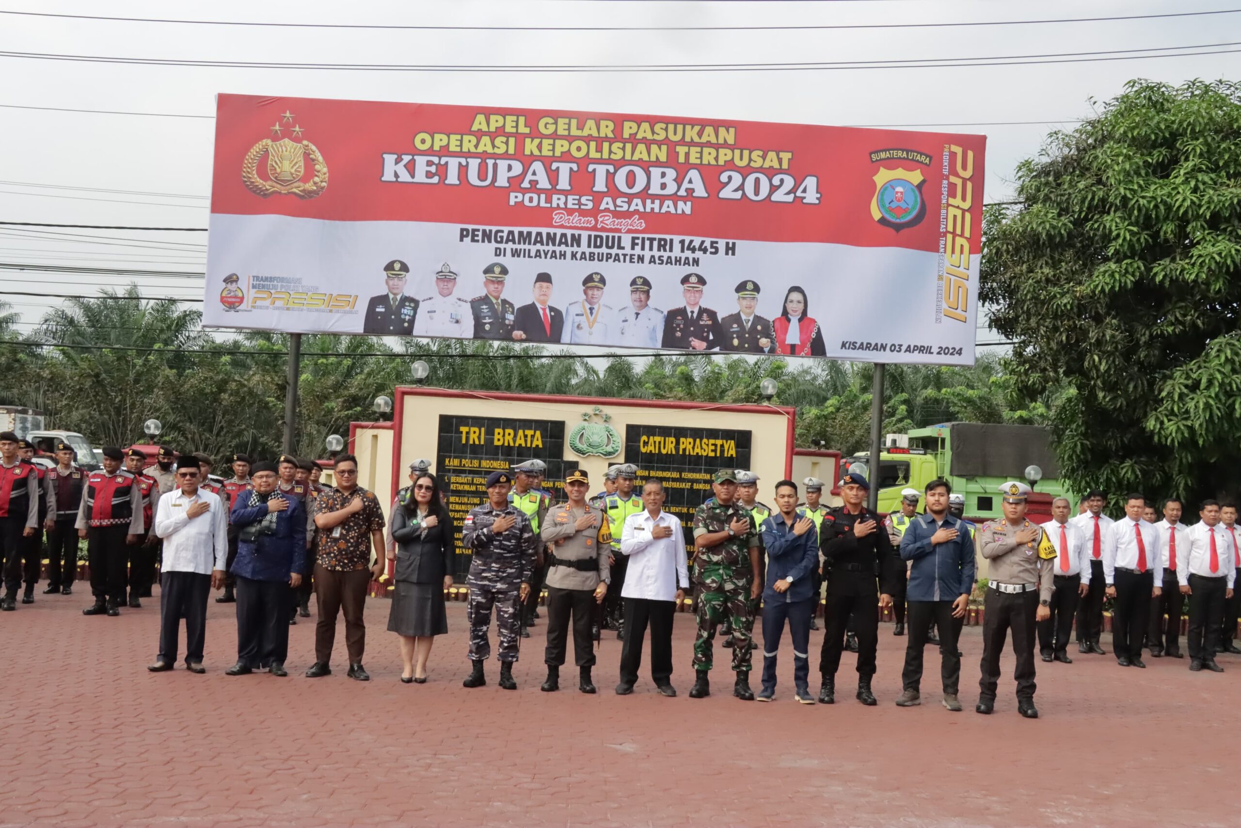 Polres Asahan Laksanakan Apel Gelar Pasukan Operasi Ketupat Toba 2024