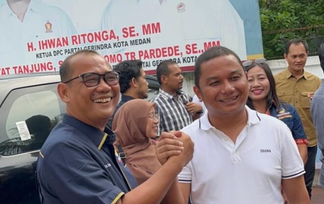 Sopo ATRestorasi Bersatu Dampingi Bakhtiar Sibarani Daftar ke Gerindra Medan