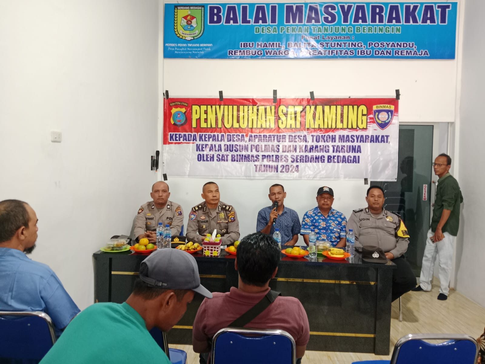 Polres Sergai Gelar Penyuluhan Sat Kamling di Desa Pekan Tanjung Beringin
