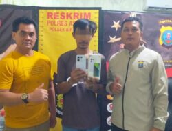 Unit Reskrim Polsek Air Joman Jajaran Polres Asahan Ringkus Pencuri Handphone