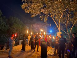 Pemdes Bagan Kuala dan Mahasiswa UMSU Gelar Pawai Obor Sambut Maulid Nabi Muhammad SAW