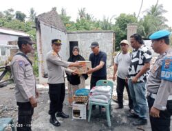 Kebakaran Hanguskan Rumah di Teluk Mengkudu, Polres Sergai Berikan Bantuan