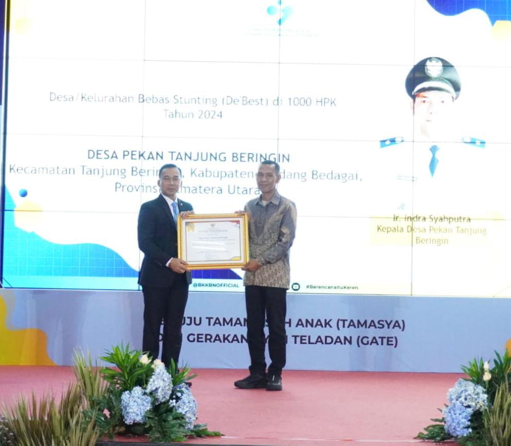 Desa Pekan Tanjung Beringin Raih Apresiasi Nasional atas Upaya Percepatan Penurunan Stunting