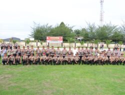 Polres Sergai Gelar Upacara Laporan Kenaikan Pangkat 36 Personel