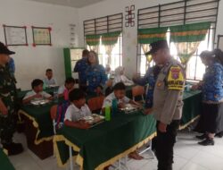 Polres Sergai Dampingi Peninjauan Perdana Program Makan Bergizi Gratis di SD Negeri Kota Pari