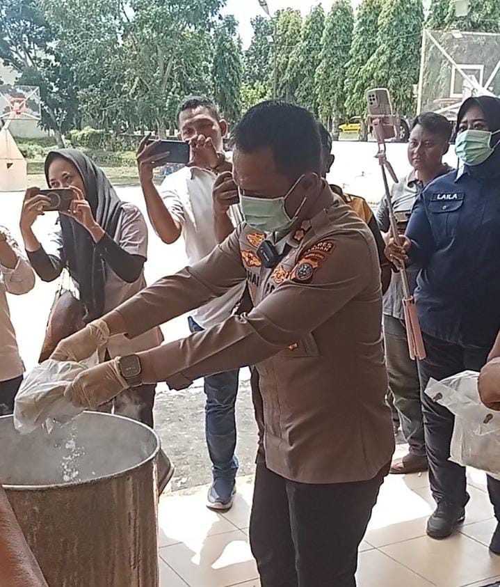 Polres Asahan melakukan Pemusnahan Barang Bukti Narkotika Hasil Tangkapan Januari sampai bulan April 2025