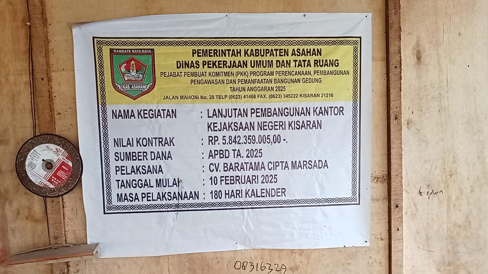 Anggaran Pembangunan Kantor Kejaksaan Negeri Asahan diduga di Korupsi Rekanan