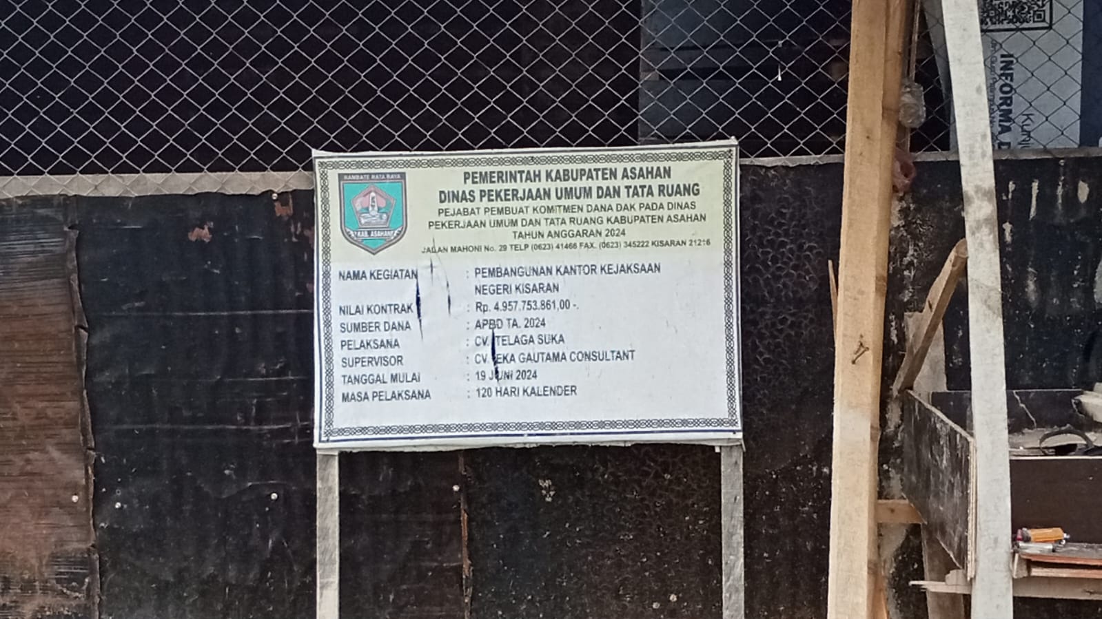 Anggaran Pembangunan Kantor Kejaksaan Negeri Asahan diduga di Korupsi Rekanan