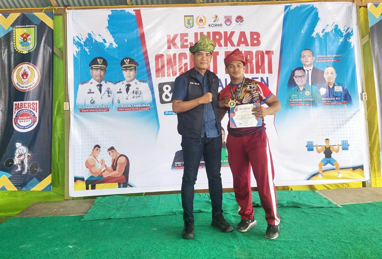 Polri Dukung Anak Yatim Piatu Asal Tanjung Beringin Sabet Juara Kejurkab Angkat Berat, Inspiratif!