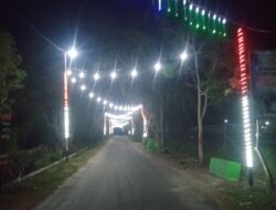 Desa Bagan Kuala Semarakkan HUT RI ke-80 dengan Lampu LED Merah Putih