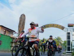 Bupati dan Wabup Sergai Gowes dan Senam Bersama Warga di Peringatan HUT ke-80 RI