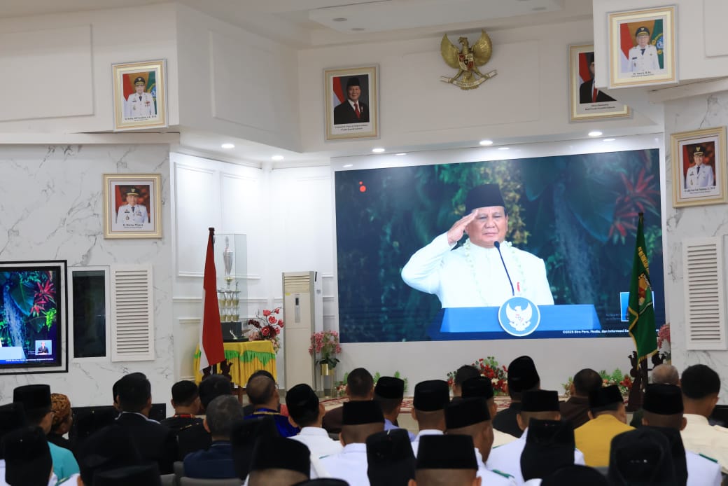 Pemkab Sergai dan Forkopimda Saksikan Detik-Detik Proklamasi Secara Virtual