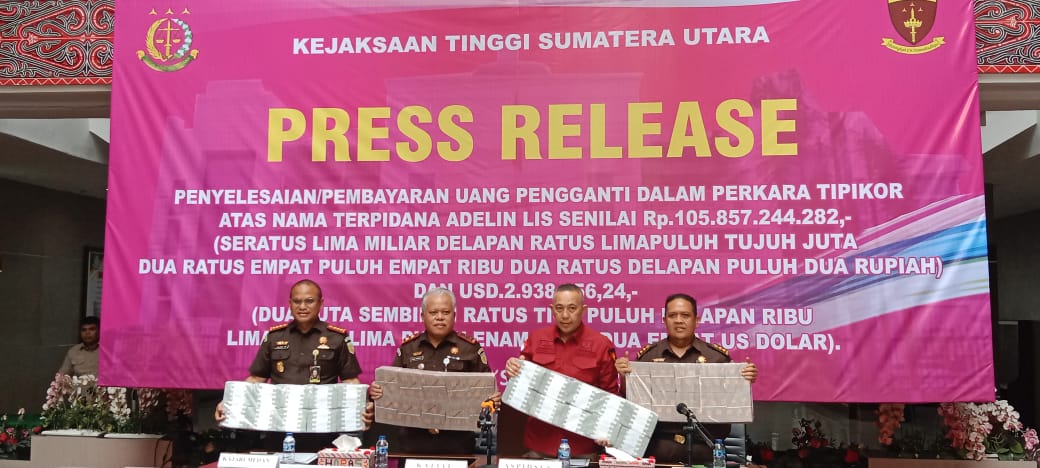 Kajatisu Saksikan Adelin Lis Lunasi Sisa UP Sebesar Rp105,85 M dan US$2,93 Juta Ke Jaksa