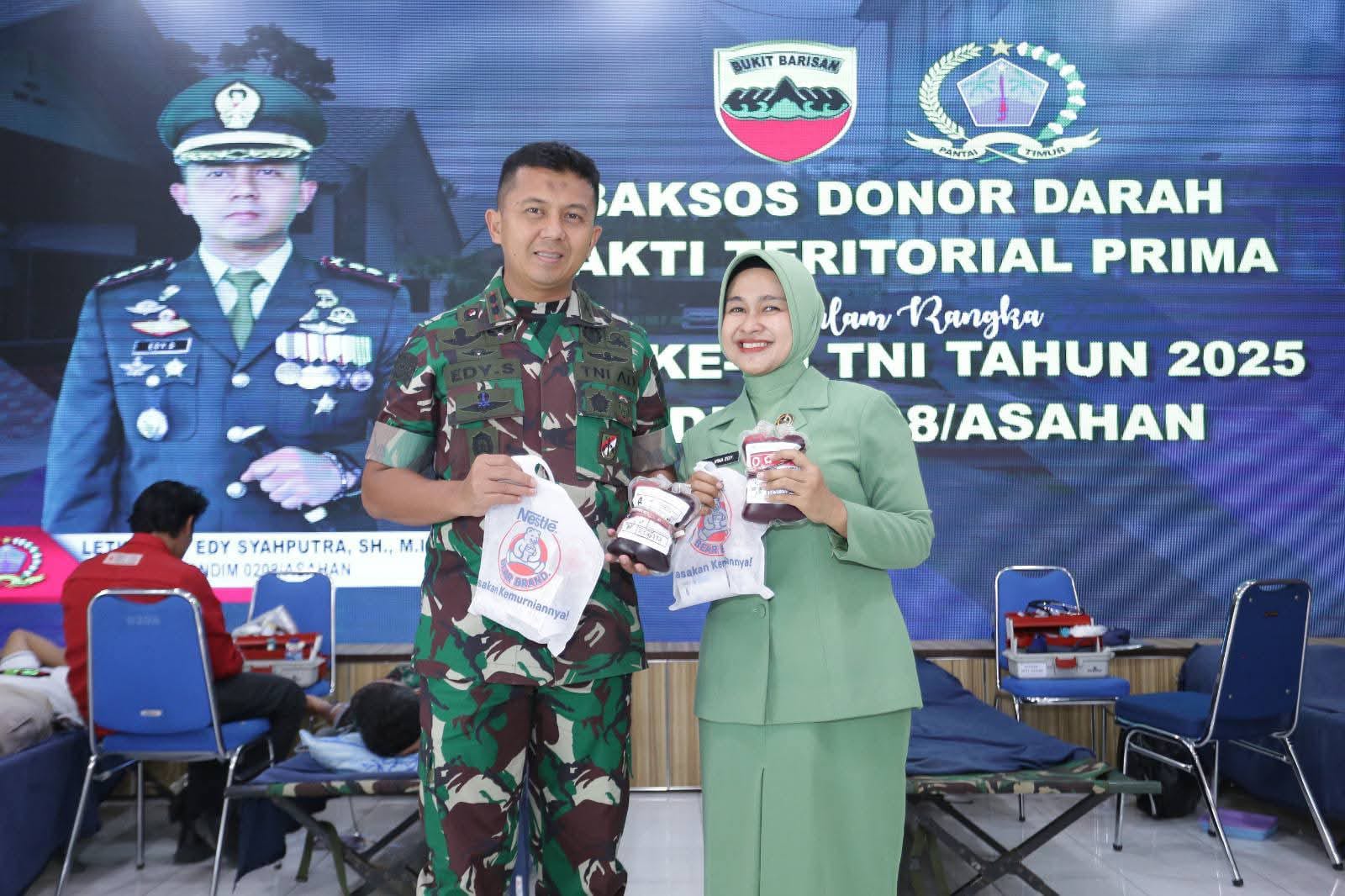 Kodim 0208/Asahan Gelar Bakti Teritorial Prima Donor Darah Sambut HUT ke-80 TNI