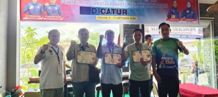 Adirian Pinem dan M Johan Raih Emas Dinomor Catur Perorangan Porkot ke-XV 2025