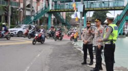 Kapolrestabes Medan Tinjau Langsung Pengaturan Lalin di Simpang Mesjid Raya