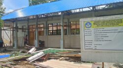 Proyek Revitalisasi SMAN 1 Aek Kuasan Diduga Masih banyak mengunakan Bahan Material Bekas