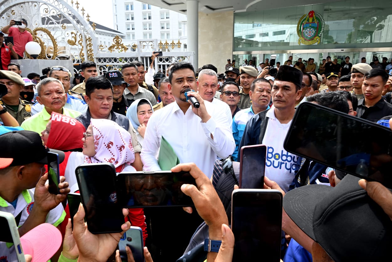 Temui Para Unjuk Rasa, Bobby Nasution Dukung Tuntutan Buruh