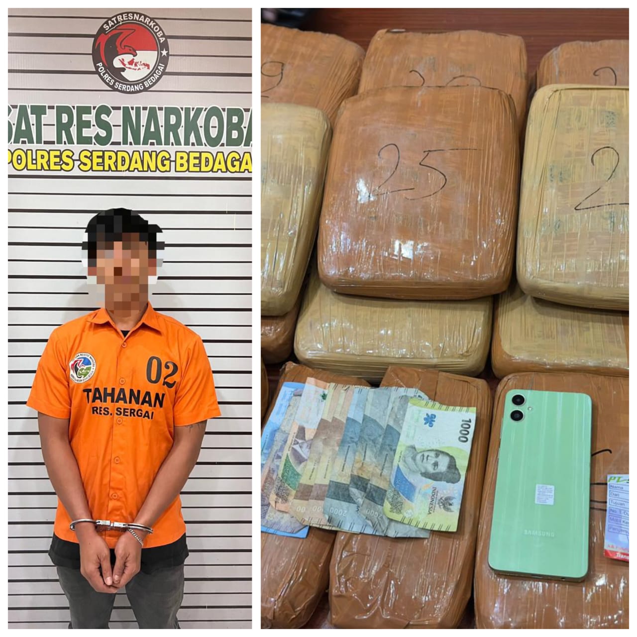 Sat Narkoba Polres Sergai Gagalkan Distribusi Ganja 24,6 Kg