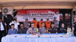 8,8 Kilogram Sabu,di musnahkan Polres Asahan dengan 3 tersangka