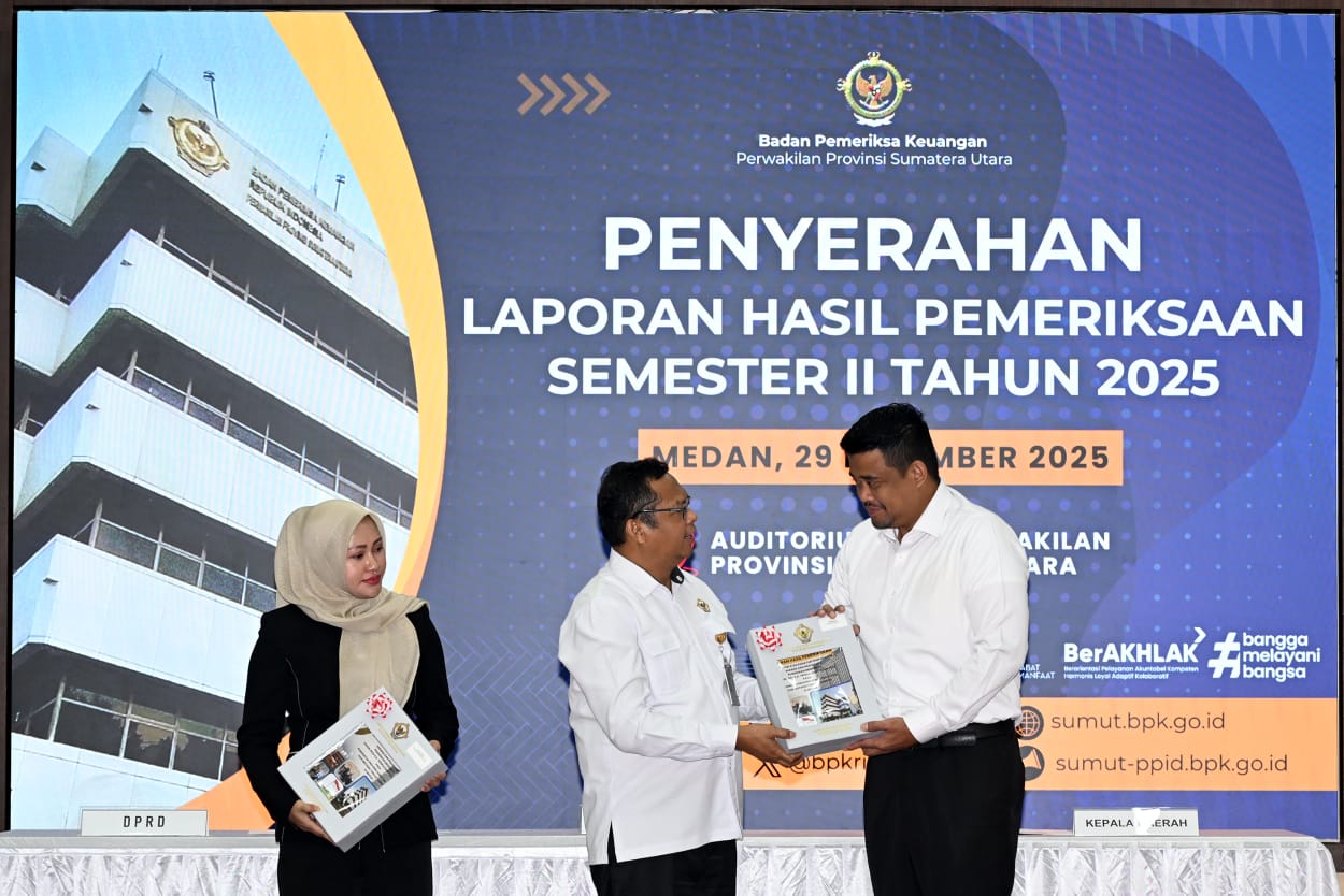 BPK Serahkan LHP Semester II 2025, Bobby Nasution Harapkan Sinkronisasi Program dan Kebutuhan Masyarakat
