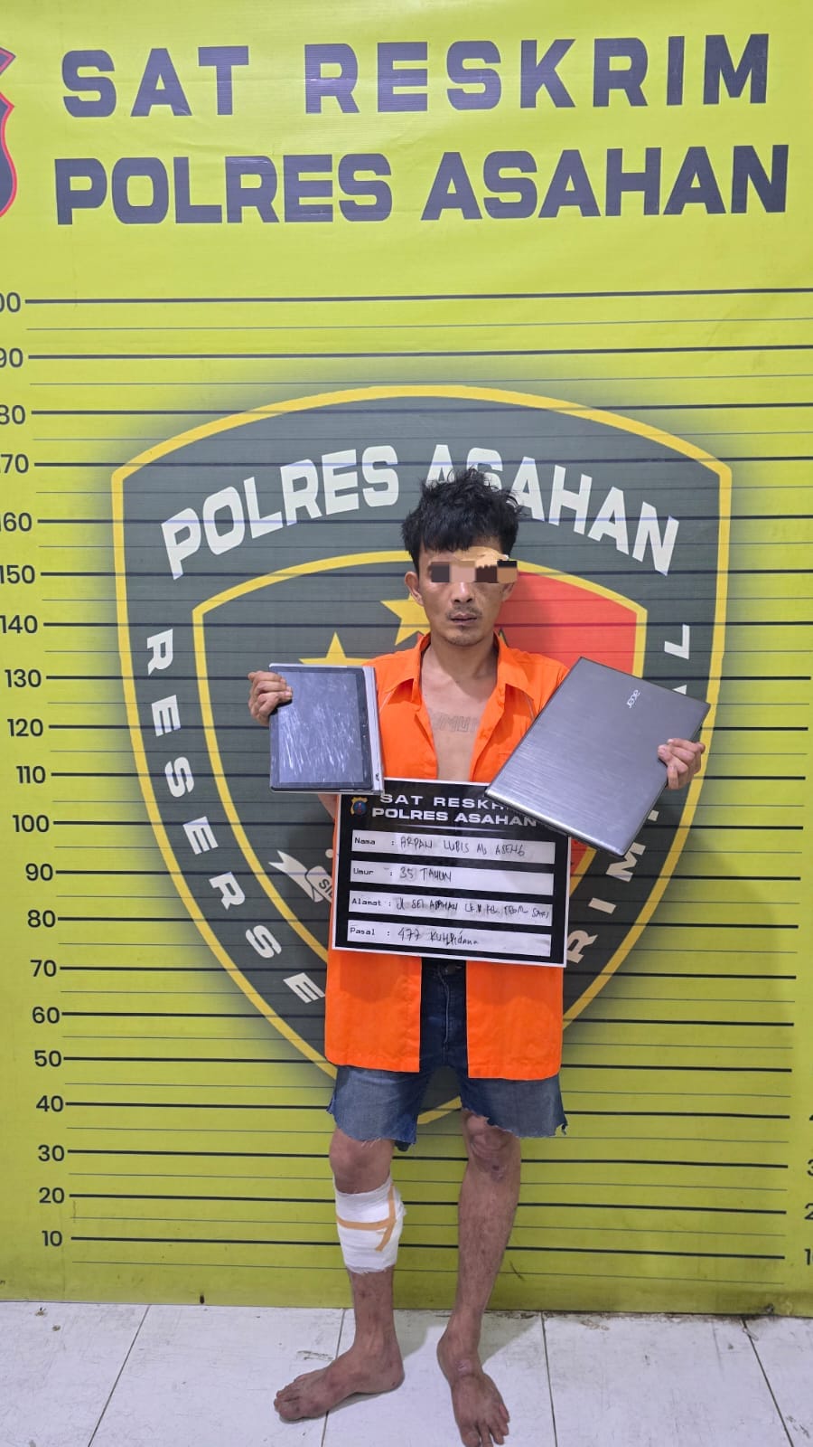 Tim Reskrim Polres Asahan Dor Pelaku Pembobolan Rumah Pendeta di Asahan Satu Rekannya masih Buron