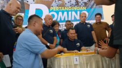 Jean Calvijn Buka Turnamen Domino PWI Sumut Piala Kapolrestabes Medan Meriahkan HPN 2026
