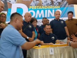 Jean Calvijn Buka Turnamen Domino PWI Sumut Piala Kapolrestabes Medan Meriahkan HPN 2026