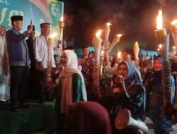 Ribuan Warga Tanjung Beringin Semarakkan Gebyar Pawai Obor Sambut Ramadan 1447 H