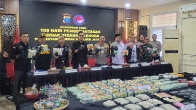 Program 100 Hari, Polrestabes Medan Sita 156 Kg Sabu, Ribuan Ekstasi Dan Amankan 718 Tersangka