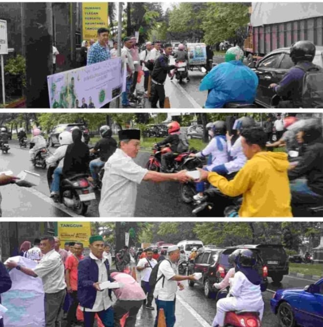 Forwaka Sumut Dan Forwaka Kabupaten/Kota Berbagi Takjil Serentak Ke Pengguna Jalan