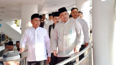 Bupati Sergai Dampingi Gubernur Salat Id, Ribuan Jemaah Padati Masjid