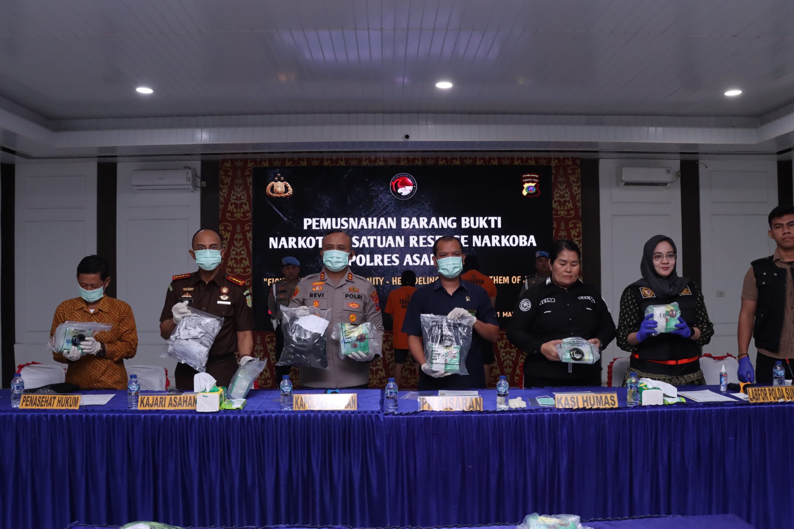 9,9Kg Sabu dan 827 Vape Cartrige di musnahkan Polres Asahan