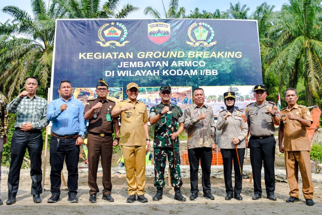 Ground Breaking Jembatan di Desa Korajim, Wujud Sinergi Pemkab Sergai dan TNI Dukung Infrastruktur Desa