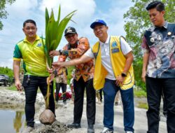 Perkuat Benteng Alam Pesisir, Pemkab Sergai dan Lions Club Tanam Ratusan Pohon di Pantai Merdeka