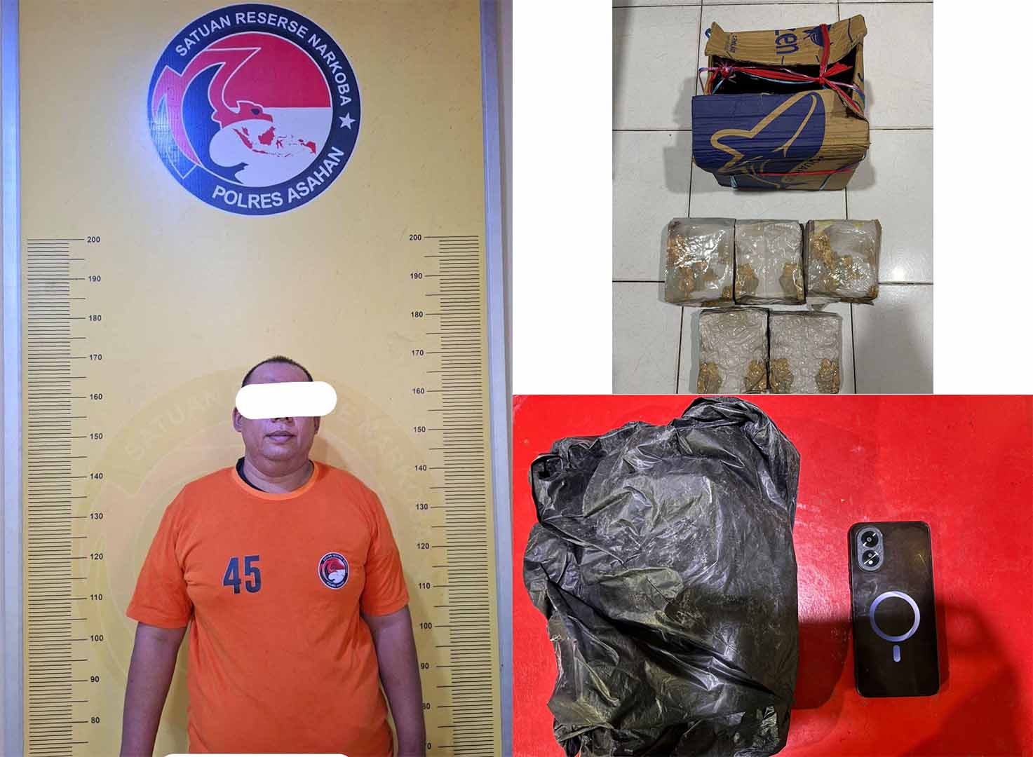 Kurir Membawa 5 Kg Sabu di Sikat Tim Narkoba Polres Asahan di Silo Laut
