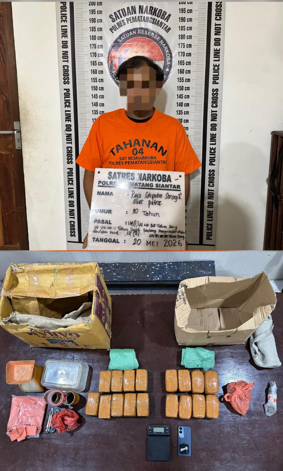Polres Pematangsiantar Ungkap Peredaran Ganja 7 Kg, Satu Tersangka Ditangkap