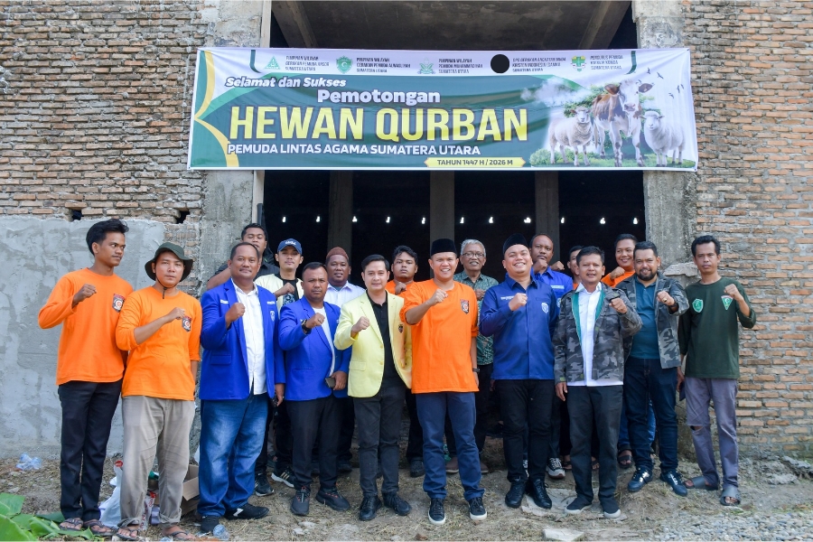 Bersama Adlin Tambunan Pemuda Lintas Iman Sumut Gelar Kurban di Kota Medan