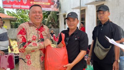 Semangat Berkurban dan Kebersamaan, DPC PDI Perjuangan Sergai Sembelih Dua Ekor Lembu untuk Warga dan Kader