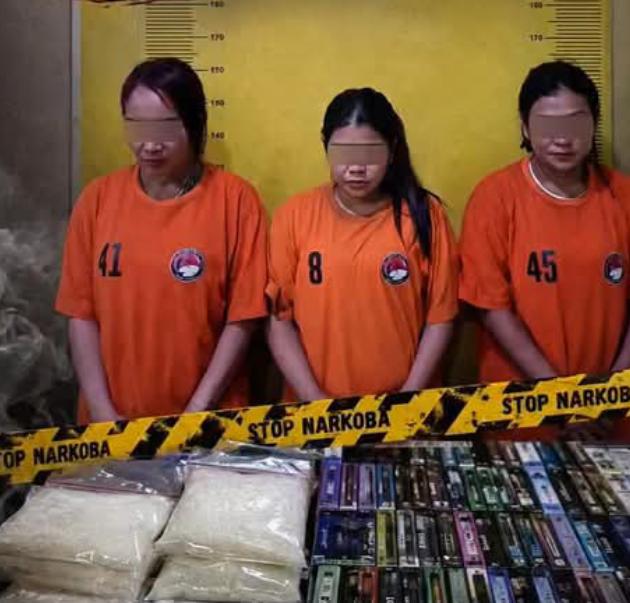 Polres Asahan Gagalkan Peredaran 9 Kilogram Sabu dan 800 Cartridge Vape Etomidate, Tiga Kurir Wanita Ditangkap