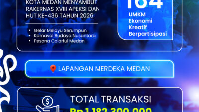 Semarak 7 Hari Event di Lapangan Merdeka Medan, 164 UMKM Ekraf Raup Omzet Rp1,18 Miliar