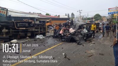 Sibolangit Berduka, Polisi Bergerak Cepat Evakuasi Korban Lakalantaa Beruntun