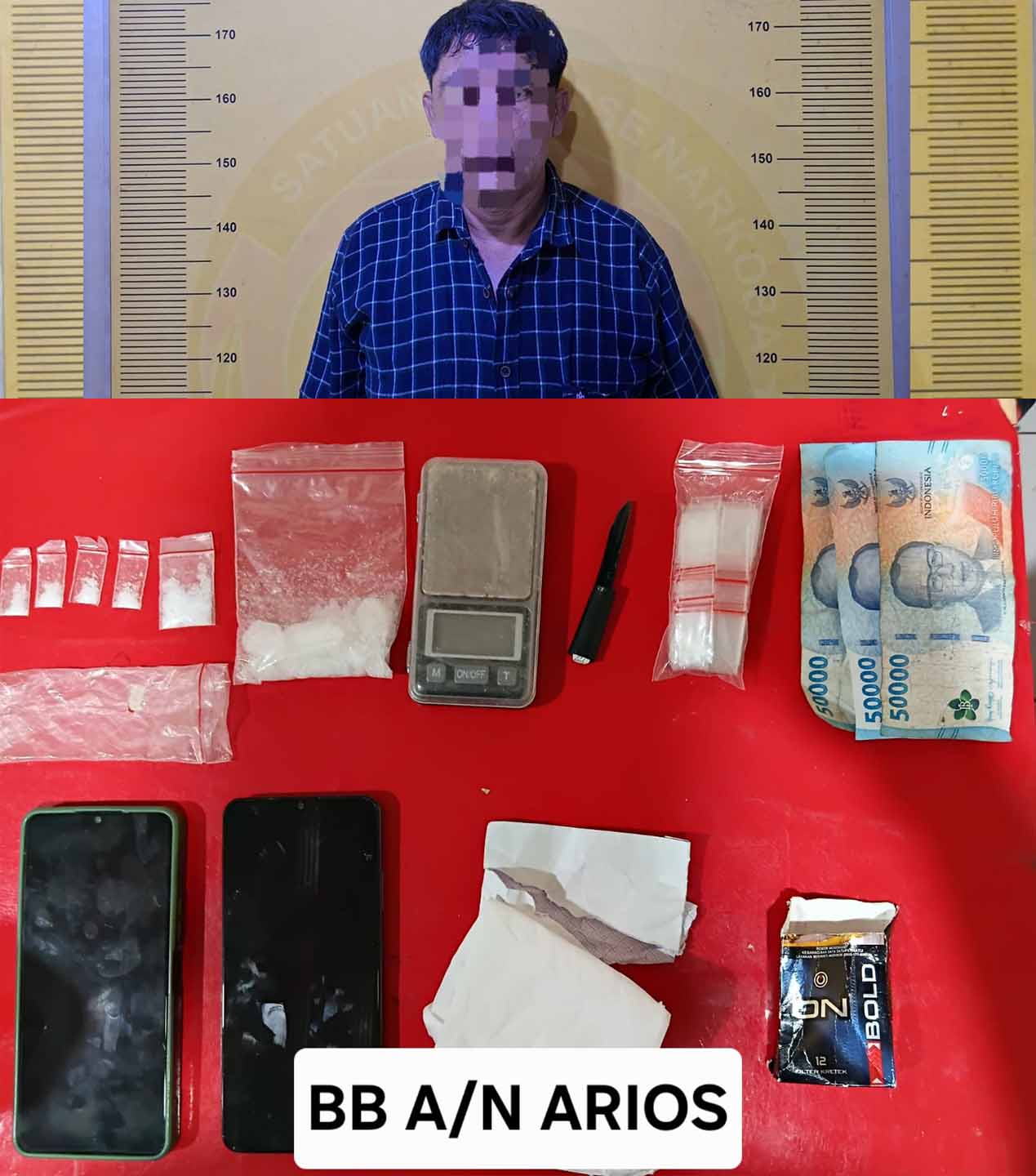 Diduga Pria Pengedar Sabu di Amankan Satres Narkoba Polres Asahan Sita 19,60 Gram Barang Bukti