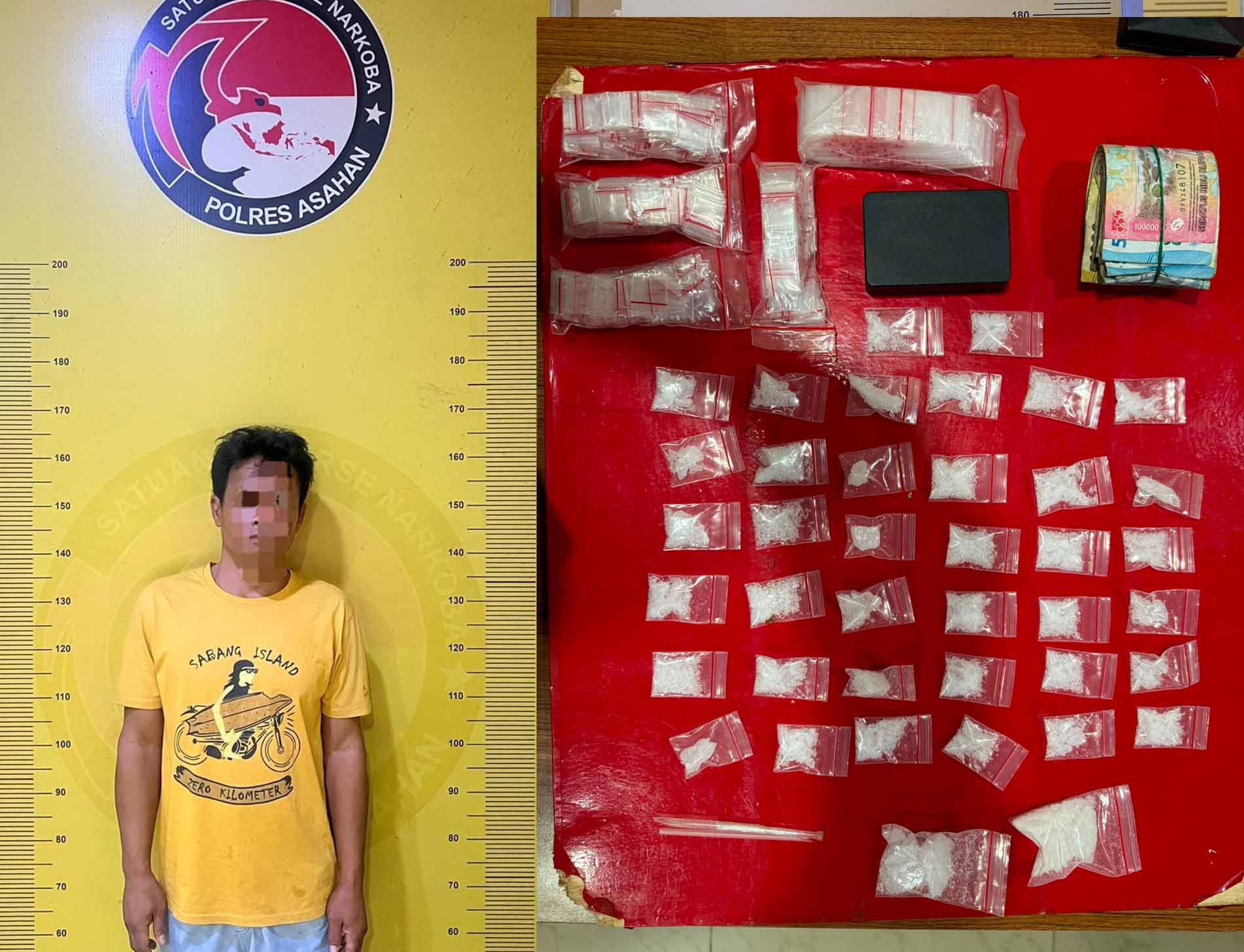Diduga Jadi Lokasi Transaksi Sabu, Timsus Anti Narkoba Polres Asahan Amankan Seorang Pria dengan Barang Bukti 63,67 Gram Sabu